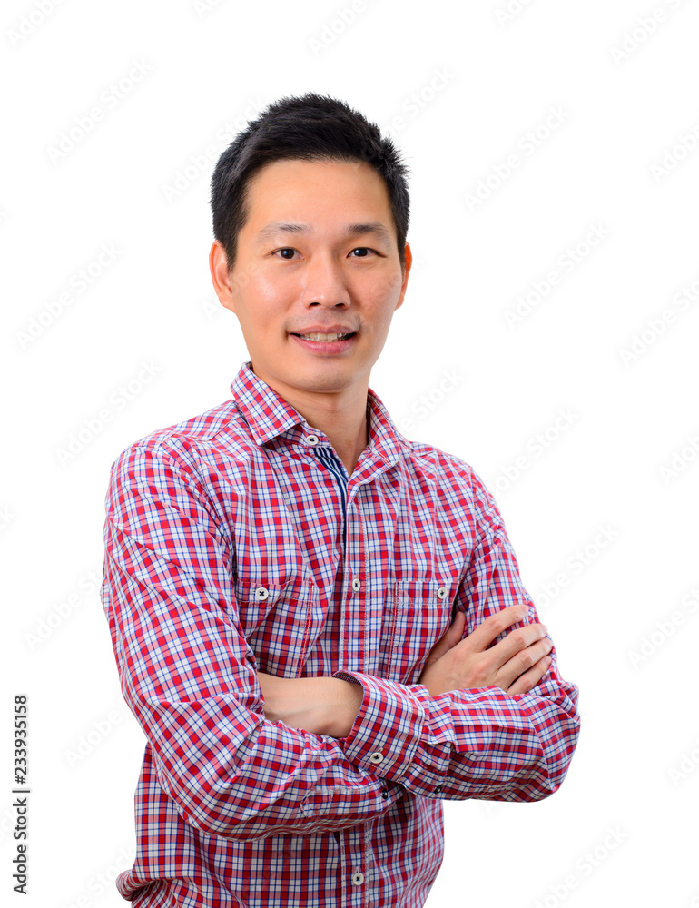 Portrait of young asian man keeping arms crossed Portrait of young asian man keeping arms crossed