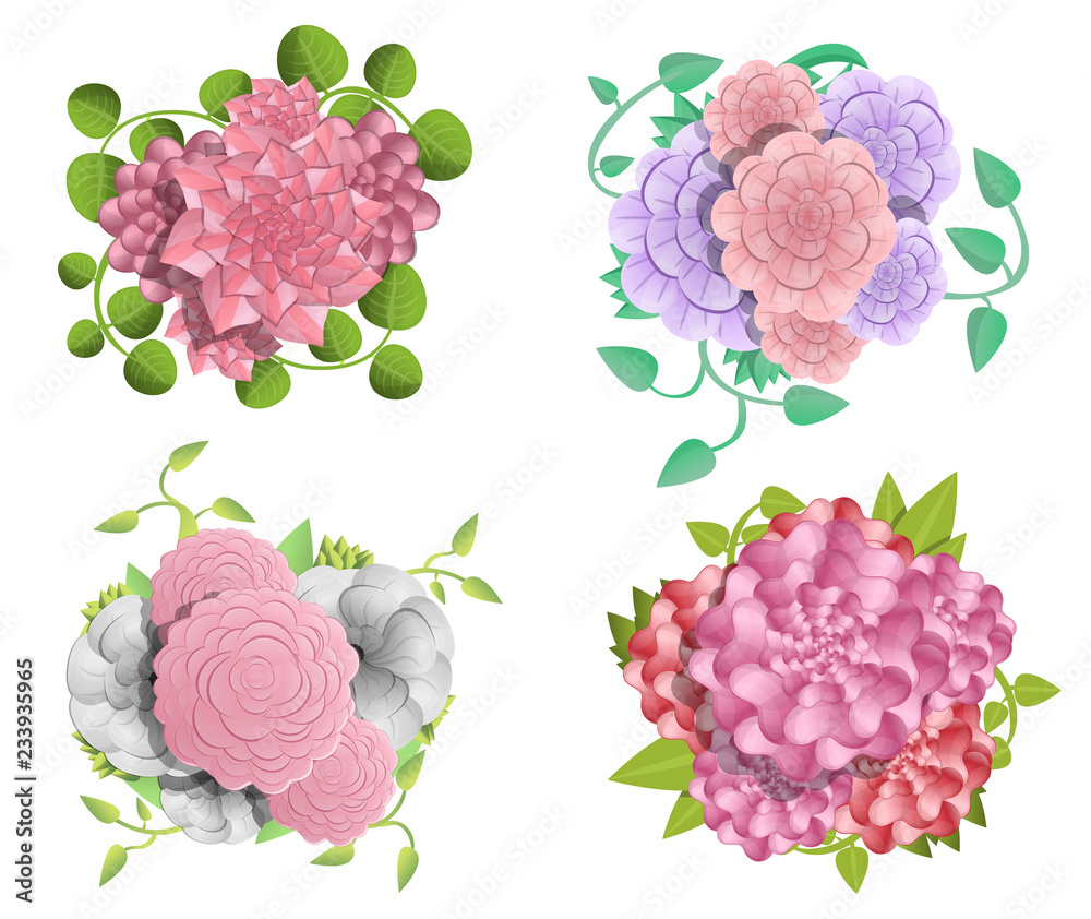 Camellia banner set. Cartoon illustration of camellia vector banner set for web design Camellia banner set. Cartoon illustration of camellia vector banner set for web design