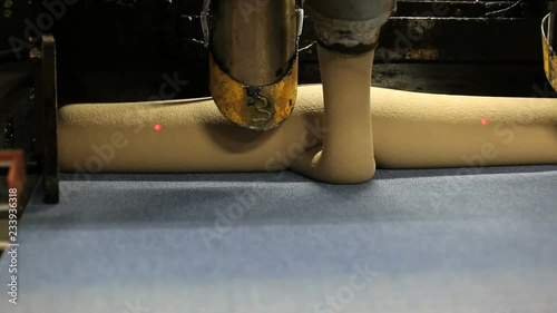 making tapestry in factory with glue and machine