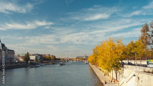 Museum Orsay in Paris. Panning establishing shot