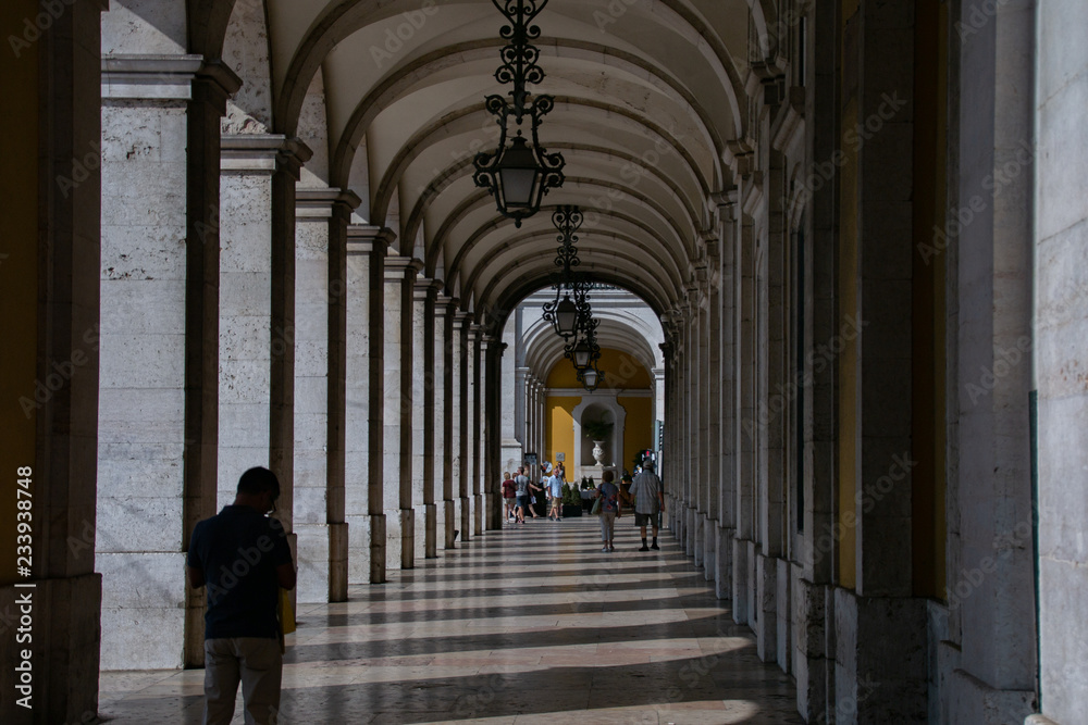 a street scene in lisbon