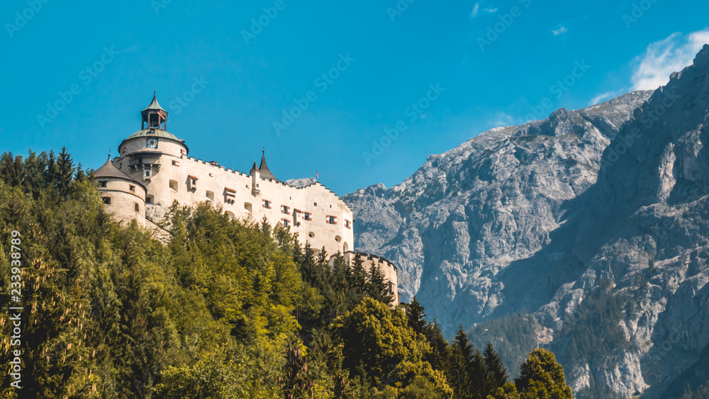 Beautiful alpine view with Castle Hohenwerfen - Salzburg - Austria
