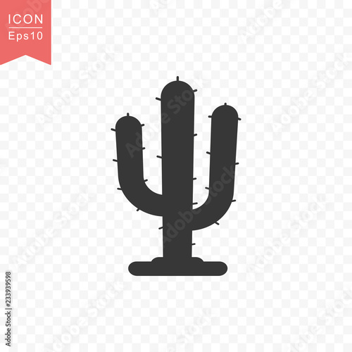 Cactus plant icon simple flat style vector illustration.