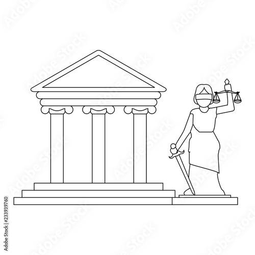 Justice and law black and white