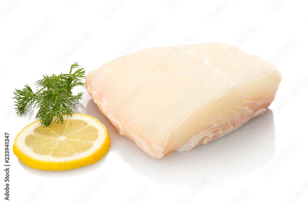 Weißer Heilbutt Fisch Zitrone und Dill Weißer Heilbutt Fisch Zitrone und Dill