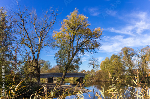 Beautiful autumn view at the Vils near Walchsing - Bavaria - Germany photo