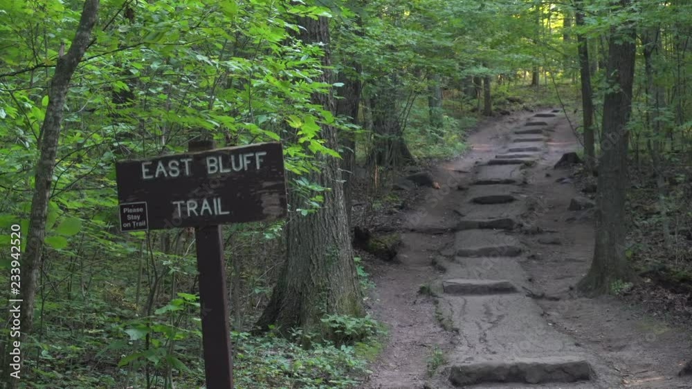 Devil's Lake East Bluff Trail Sign Devil's Lake East Bluff Trail Sign