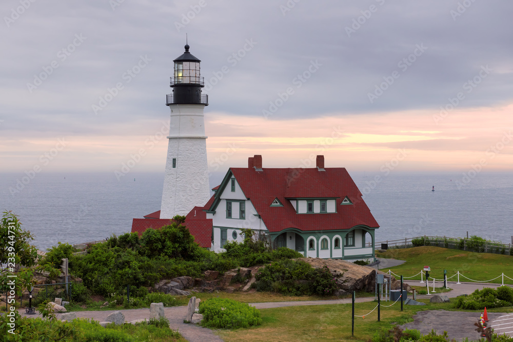 The Portland Head Lighthouse in Cape Elizabeth, New England, Maine, USA