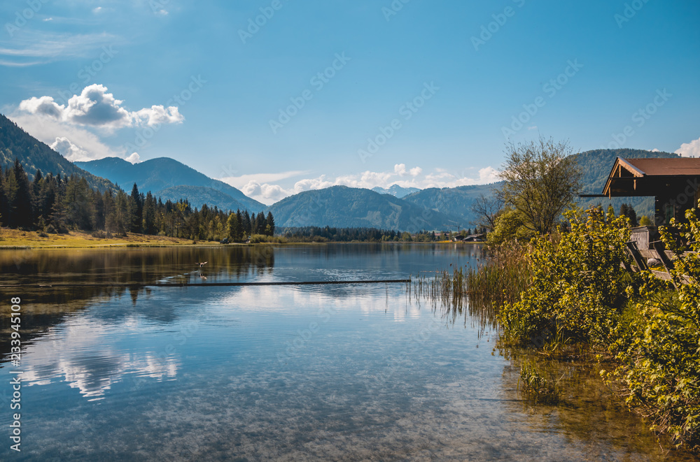 Beautiful reflections at the Piller lake - Tyrol - Austria