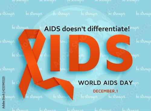 World AIDS day background with red ribbon