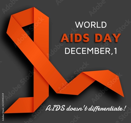 World AIDS day background with red ribbon