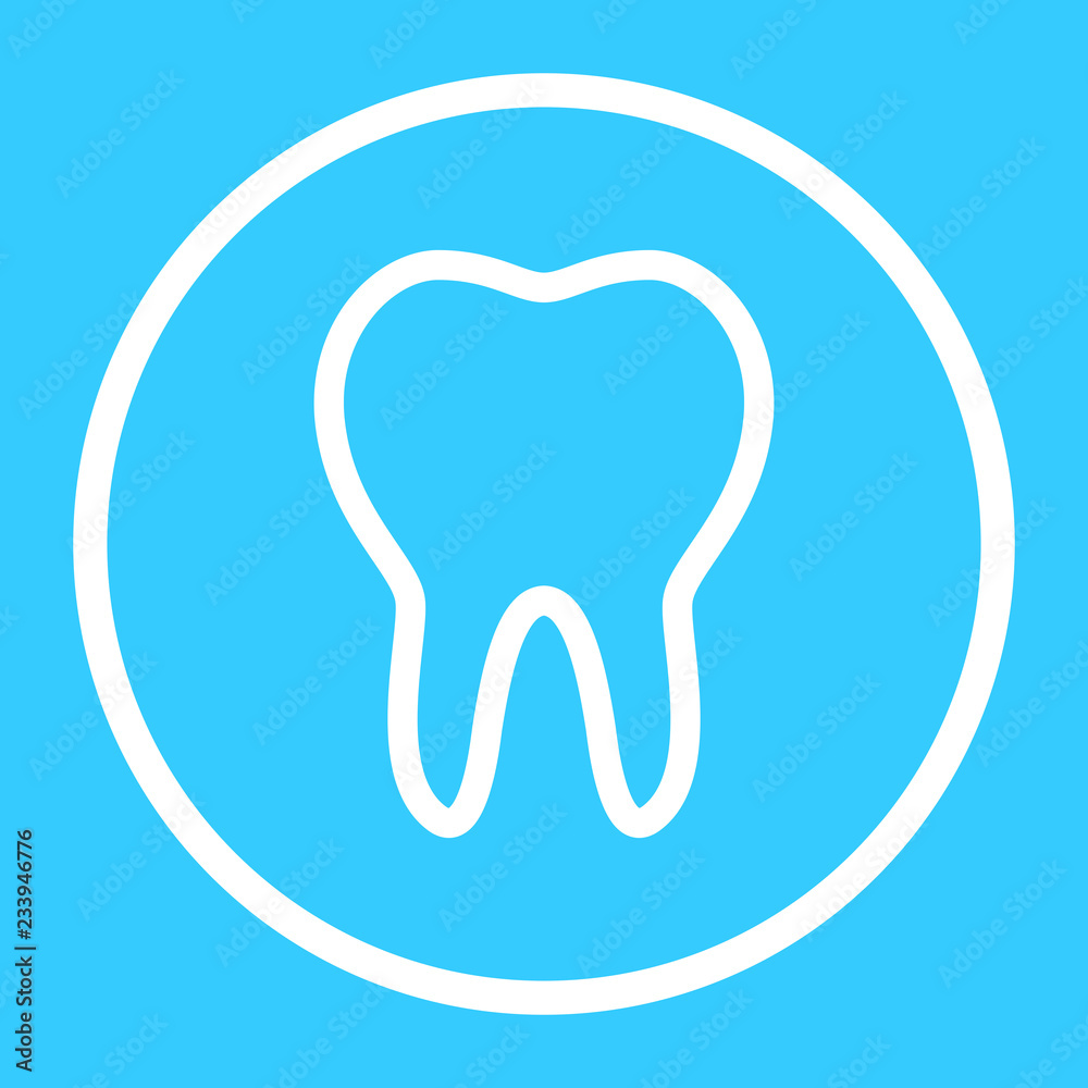 teeth icon, dentist flat vector symbol, a healthy tooth isolated on blue background teeth icon, dentist flat vector symbol, a healthy tooth isolated on blue background