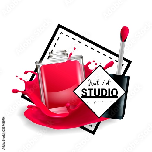 Nail Art studio logo design template.