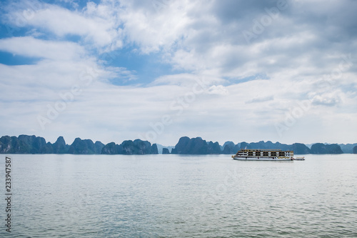 Panoramic view of Ha Long Bay. Located in the north of Vietnam, Ha Long Bay is one of the world's most famous nature heritages © Bao N Nguyen
