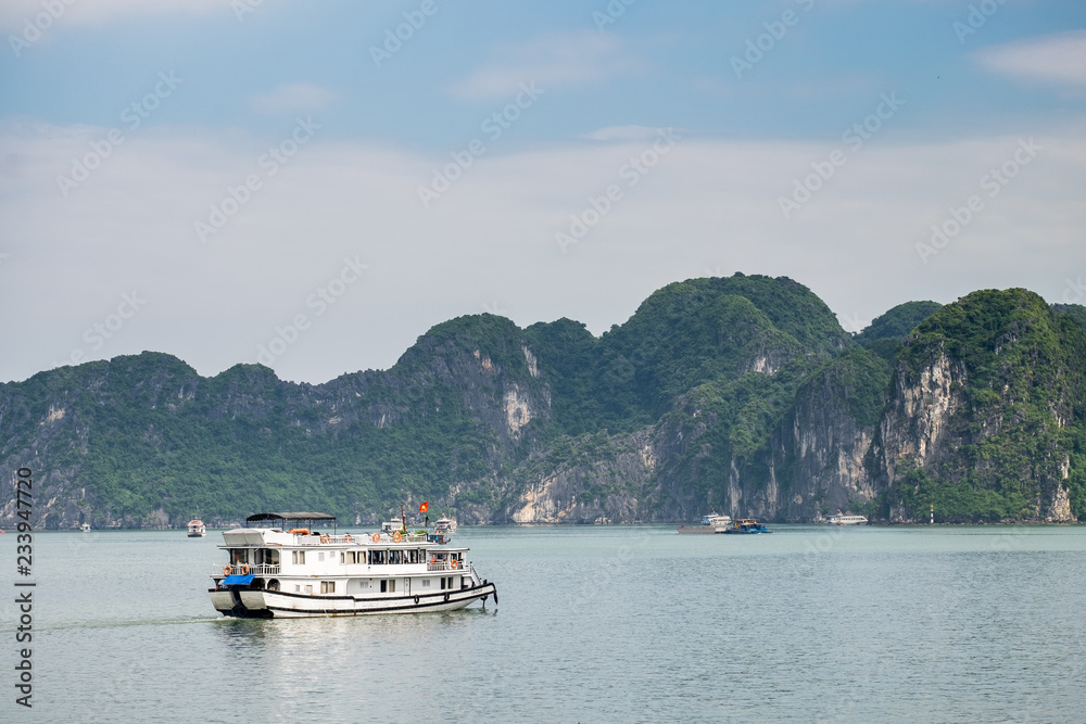 Panoramic view of Ha Long Bay. Located in the north of Vietnam, Ha Long Bay is one of the world's most famous nature heritages Panoramic view of Ha Long Bay. Located in the north of Vietnam, Ha Long Bay is one of the world's most famous nature heritages