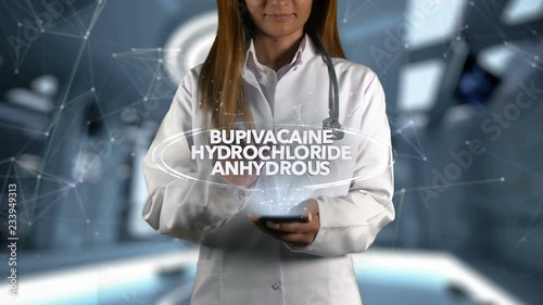 Female Doctor Hologram Medicine Ingrident BUPIVACAINE HYDROCHLORIDE ANHYDROUS photo