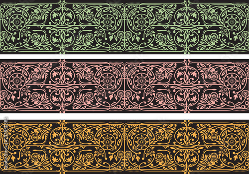 Floral Seamless Borders Collection