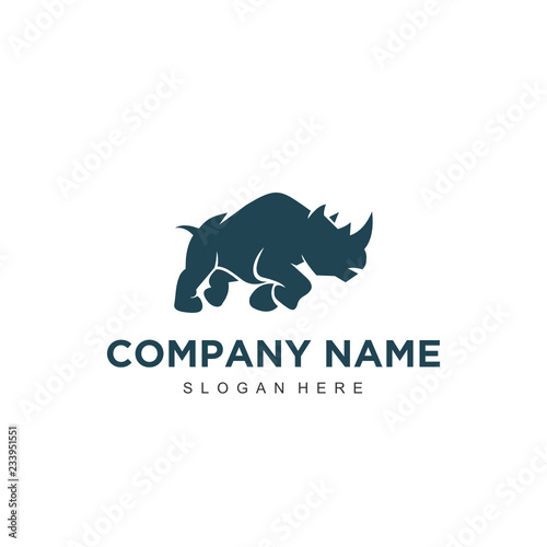 Simple minimalistic modern professional logo design rhino vector EPS illustrator template