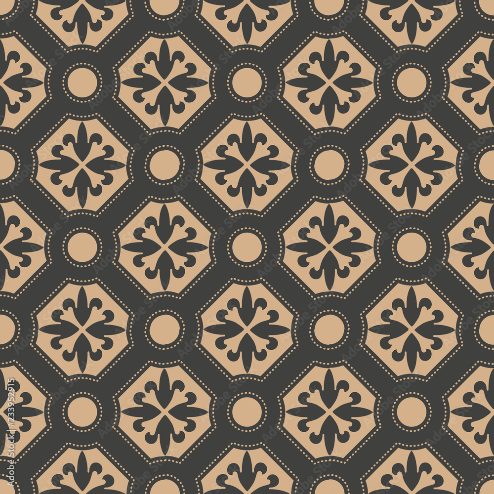 Vector damask seamless retro pattern background curve cross botanic garden flower Vector damask seamless retro pattern background curve cross botanic garden flower