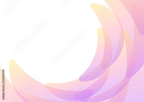 pastel yellow pink petal abstract background, curve layer, multicolor transparent backdrop, vector illustration