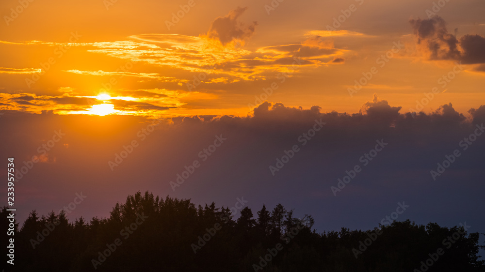 Beautiful sunset with spectacular clouds near Ramsdorf - Bavaria - Germany Beautiful sunset with spectacular clouds near Ramsdorf - Bavaria - Germany