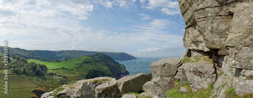 Coastline and ocean at Valley of the Rocks in North Devon, Lynmouth, England