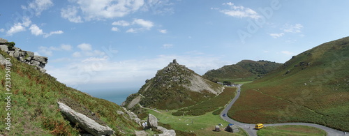 Coastline and ocean at Valley of the Rocks in North Devon, Lynmouth, England