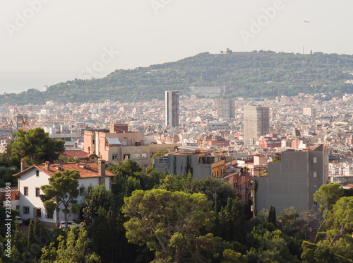 Panorama of the city of Barcelona from the top.