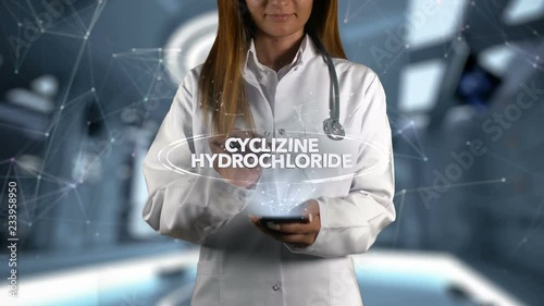 Female Doctor Hologram Medicine Ingrident CYCLIZINE HYDROCHLORIDE photo