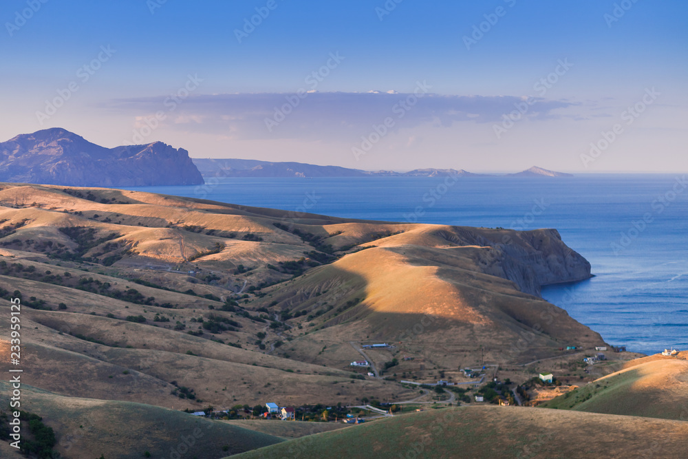 Fototapeta premium Crimean hills on the background of the Black Sea