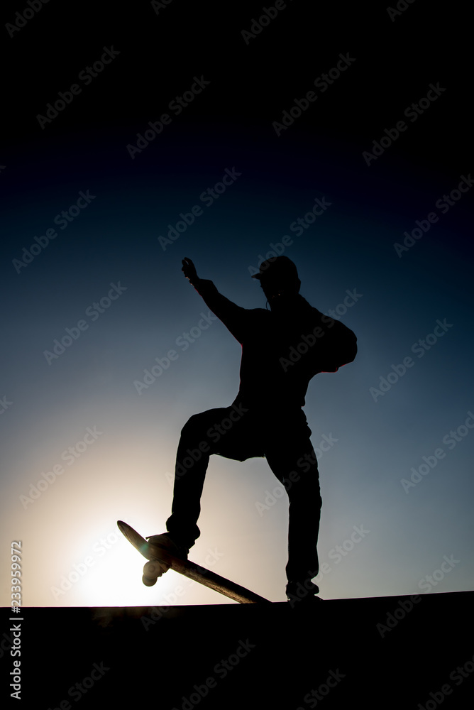 skater in half pipe