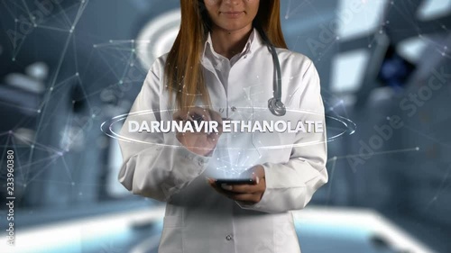 Female Doctor Hologram Medicine Ingrident DARUNAVIR ETHANOLATE photo