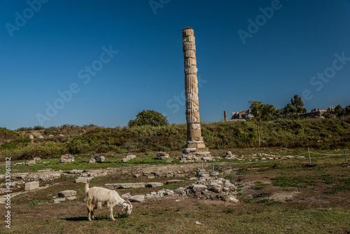 Foundations and Fragments of the Temple of Artemis, Selçuk, Turkey. It is one of seven wonders of the ancient world.
