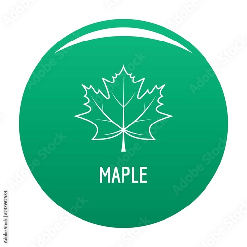 Maple leaf icon. Simple illustration of maple leaf vector icon for any design green