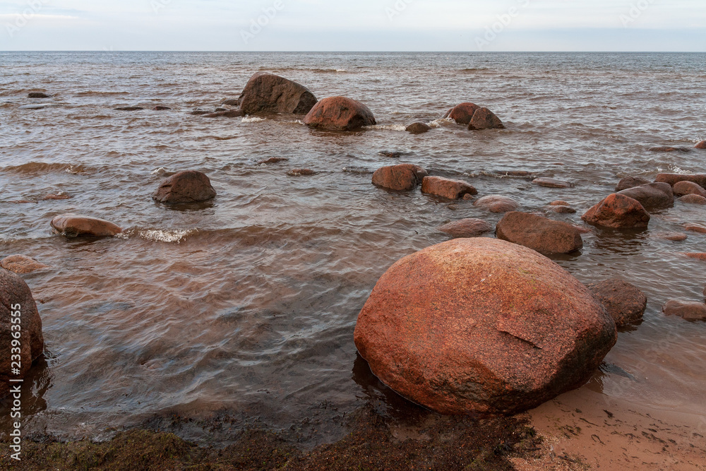 sea beach skyline with clouds and calm water sea beach skyline with clouds and calm water