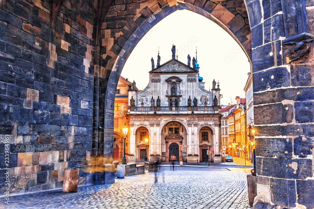 St. Salvator Church, view from the arch in Old Town Tower, Pragu