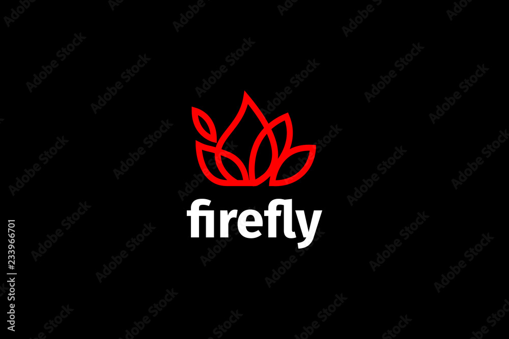 Fire logo template design inspirations in line art style Fire logo template design inspirations in line art style