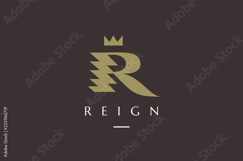 Luxury minimalist elegant type r reign letter mark logo template design inspirations photo