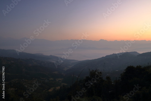 Beautiful first light from sunrise on Himalaya mountain range, Nepal © Dynamoland