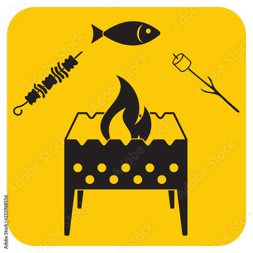 Grilled fish, zephyr and  kebab icon