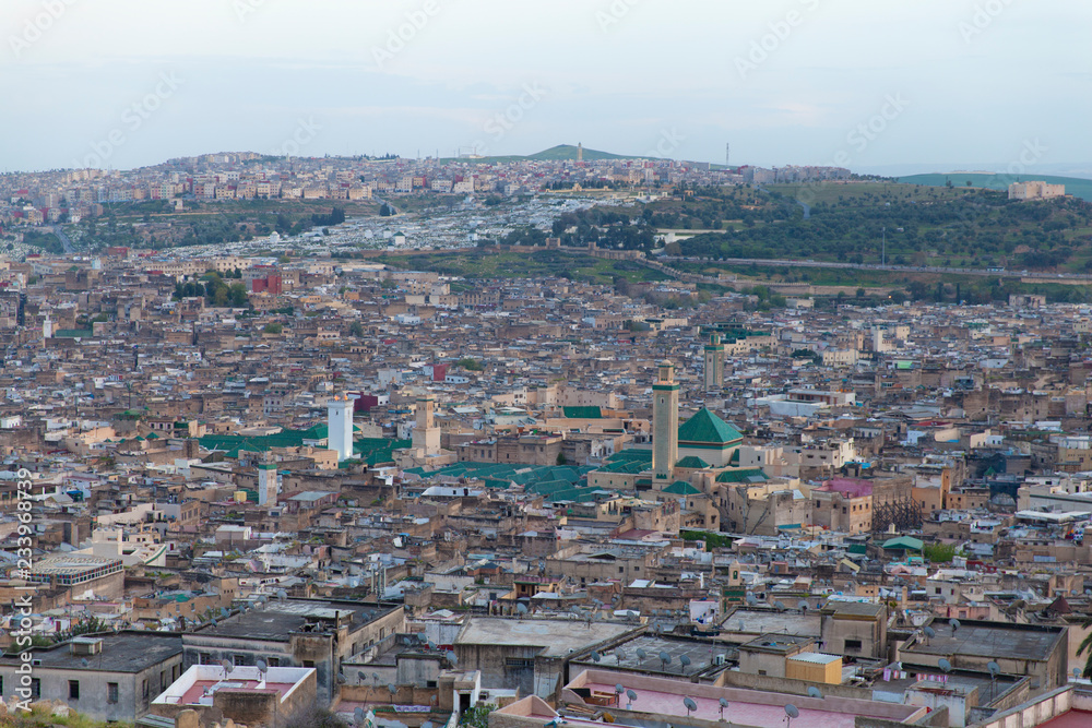 Fez skyline in the evening, Morocco, 2017