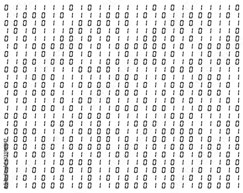 0 1 code isolated on white background texture abstract pattern design