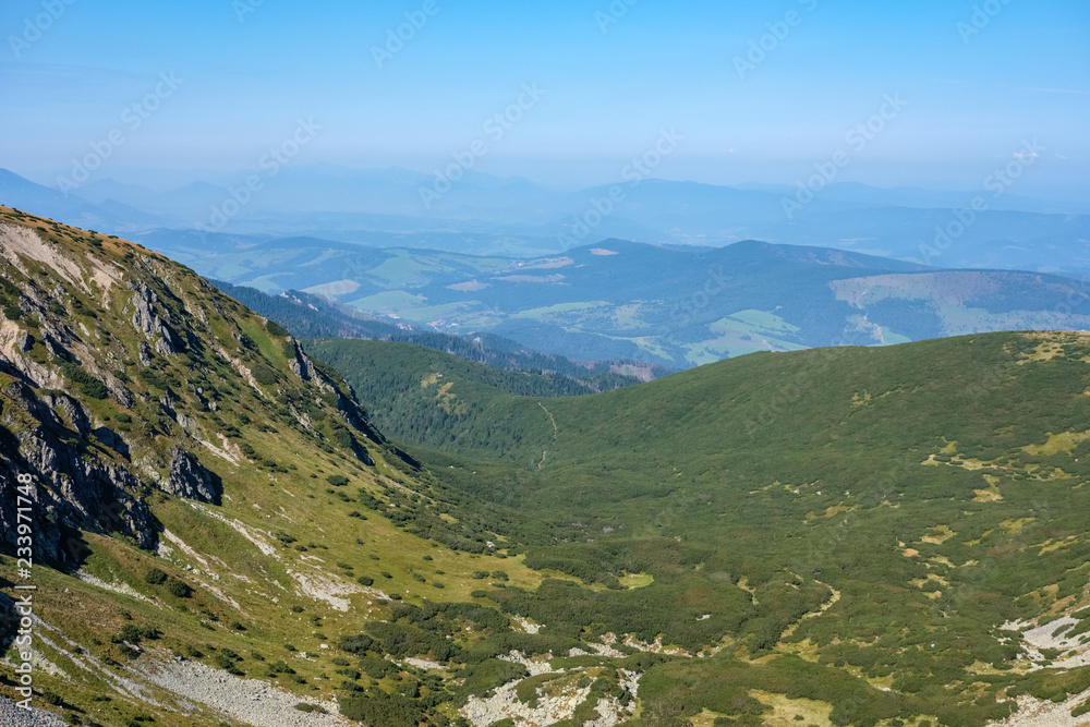 Fototapeta premium western carpathian mountain panorama in clear day