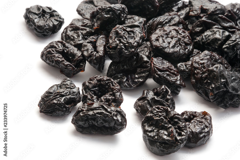 Dried prunes isolated on white Dried prunes isolated on white