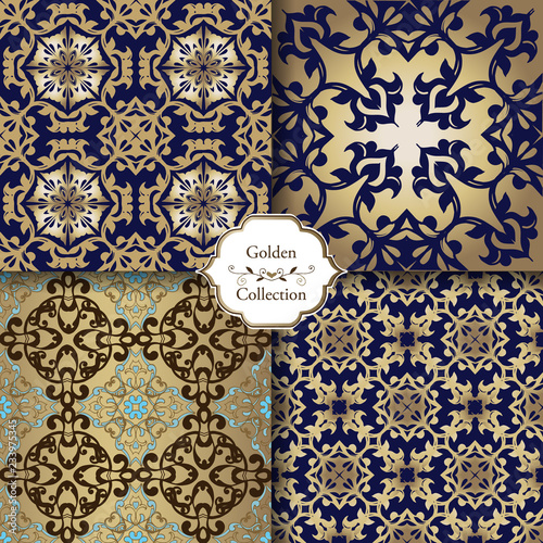 Collection of Luxury Seamless Patterns_Floral pattern. Wallpaper baroque