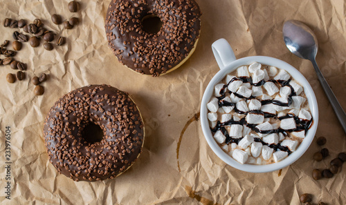 Chocolate coffee donuts