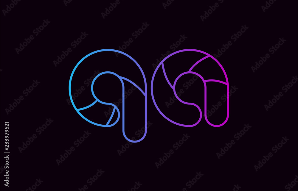 alphabet letter combination qa q a logo company icon design in blue and pink alphabet letter combination qa q a logo company icon design in blue and pink
