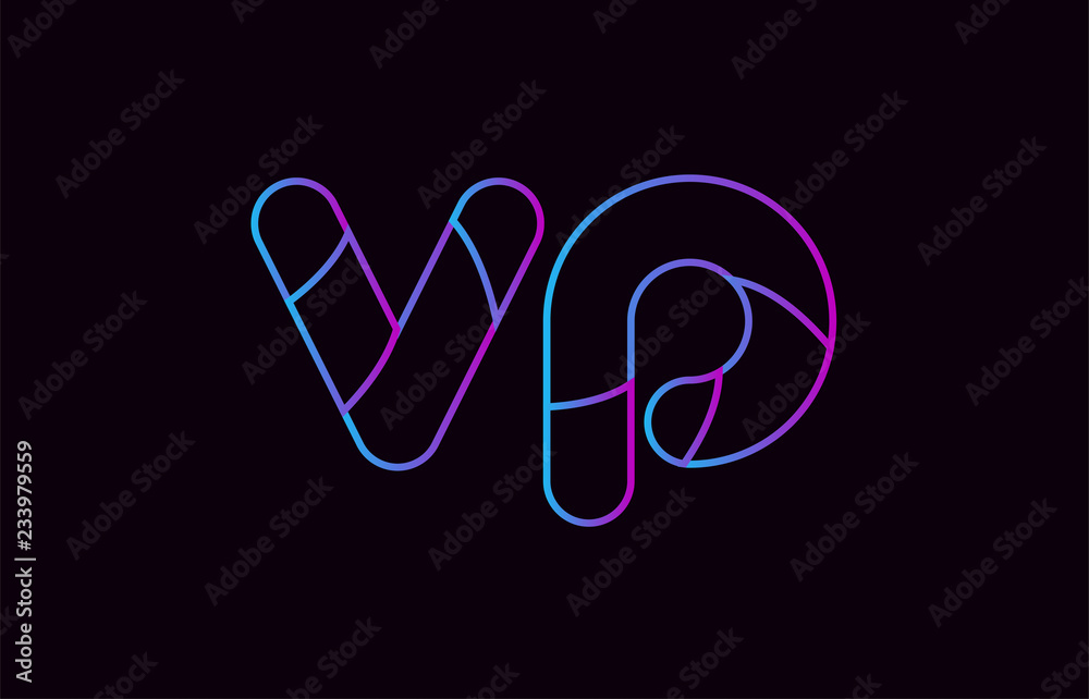 alphabet letter combination vp v p logo company icon design in blue and pink alphabet letter combination vp v p logo company icon design in blue and pink