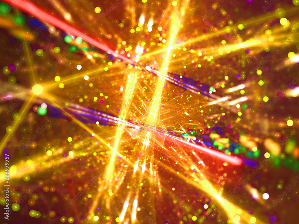 Obraz premium Golden fractal blur - abstract digitally generated image