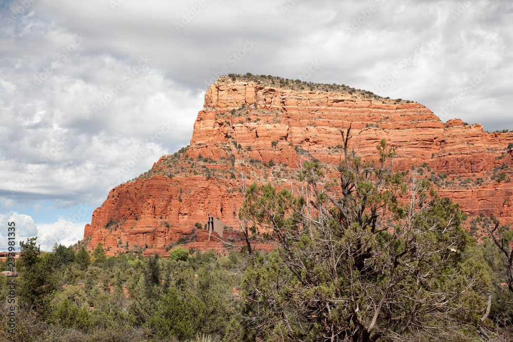 view of red rock formations  along Little Horse Trail  in Sedona Arizona